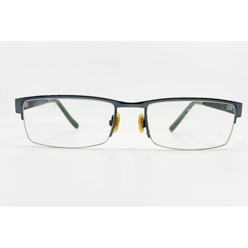 Tura Eyeglasses Mens Blue Semi-Rimless Rectangular Frames 54-18-140